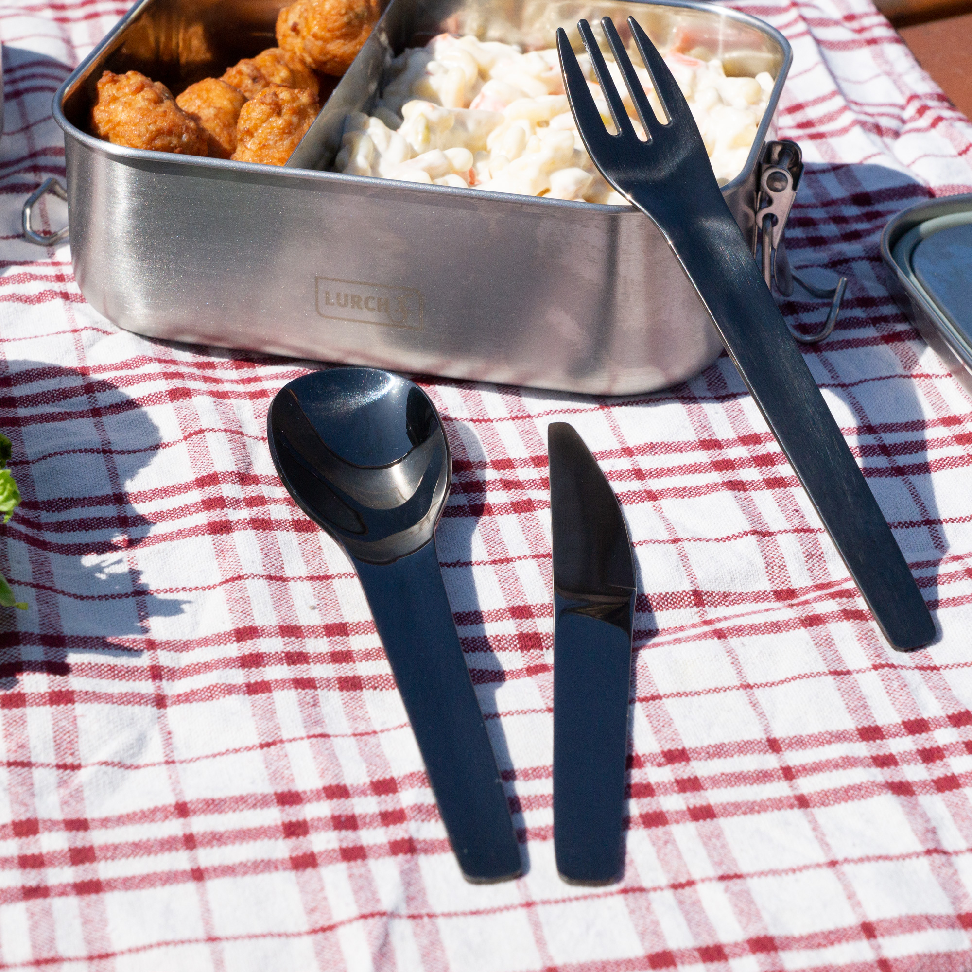 Lurch Bestiksæt To-Go rustfrit stål/antracit med opbevaringsboks Lurch Bestiksæt To-Go rustfrit stål/antracit med opbevaringsboks